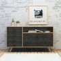 Hanah Home Consola Estilo Moderno Roble y Gris Oscuro 140x86x40 cm